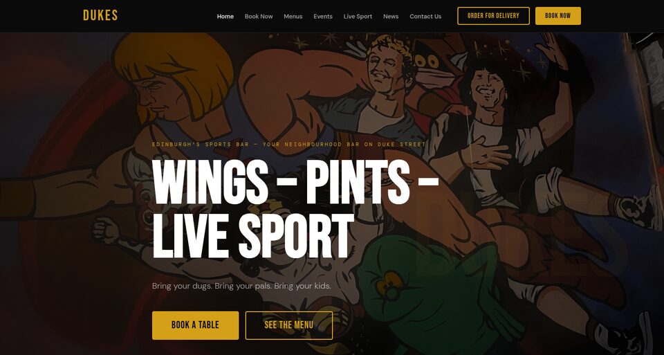 Dukes website homepage